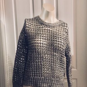 Oversized Crocheted Sweater Peep Thru